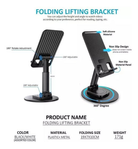 Foldable Rotating Extendable Table Cellphone Support Stand 7