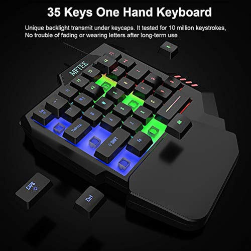 Mftek Combo De Teclado Y Mouse Para Juegos De Una Mano 3