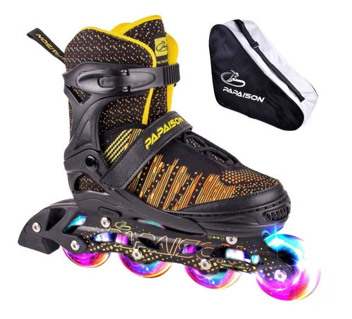 Papaison Professional Aluminum Roller Skates with LED Light Wheels (Siliconized) 6