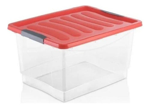 Set of 2 Transparent Plastic Organizers with Lid 12 Liters Deco 6