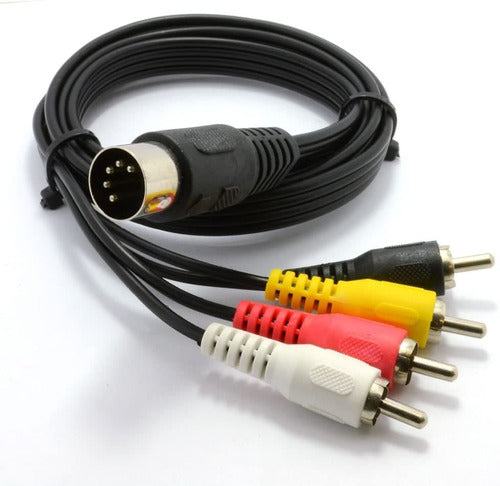 Conector Din Macho De 5 Pines A 4 Conectores Rca Macho De... 0