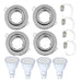 Ferrolux Pack of 4 Recessed Spotlights with 7W LED Cool Light Bulbs and Socket 0