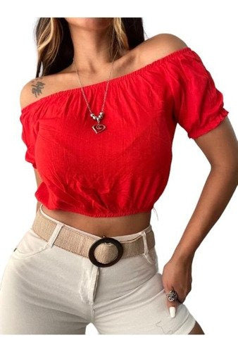 Strapless Paisana Style Linen Top Trendy Colors Fashion 55