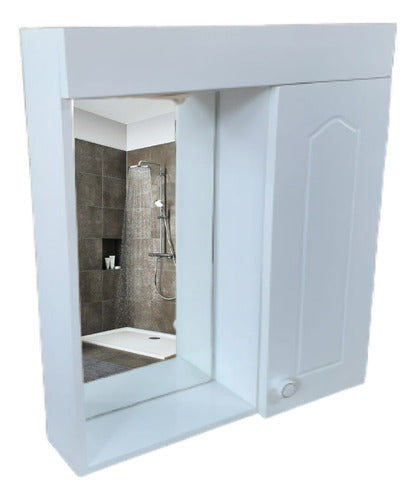 Botiquin Peinador Espejo 60 Cm C/luz Mueble Baño 1