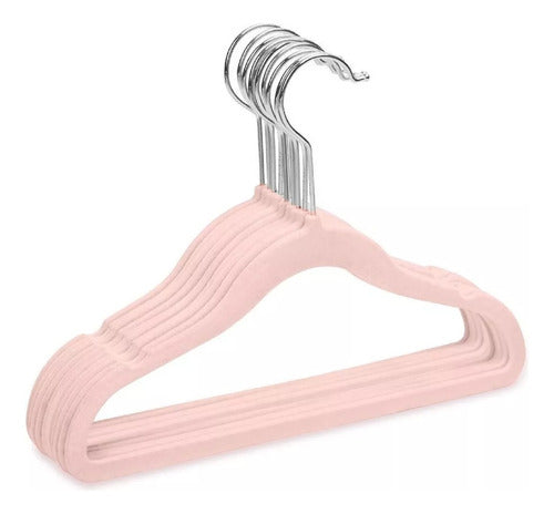 Generic Velvet Hangers Kids Pink X 50 Units 1