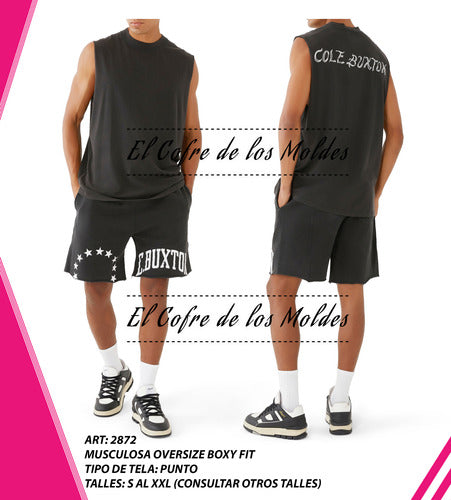 El Cofre de los Moldes - Digital Oversized Boxy Fit Muscle Tank Pattern, Pack of 5 Sizes! 1