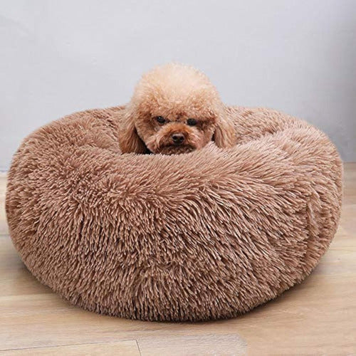 Modern Round Plush Bed for Cats and Small Dogs - Bodiseint - Moderna Cama Redonda De Felpa Suave