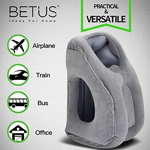 Betus Dreamer Comfort Inflatable Travel Pillow - Ergonomic Design & Comfortable Neck Head Rest Pillow 4