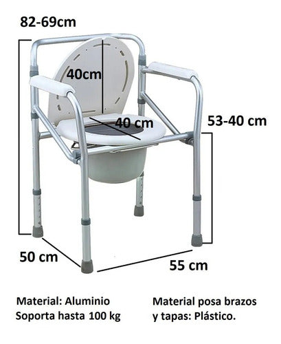 Eleva Water Sobre Inodoro Plegable Silla Ducha Aluminio 1