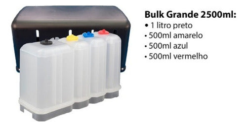 6un Kit Luxo 2500ml Reservatório Bulk Ink Universal 1