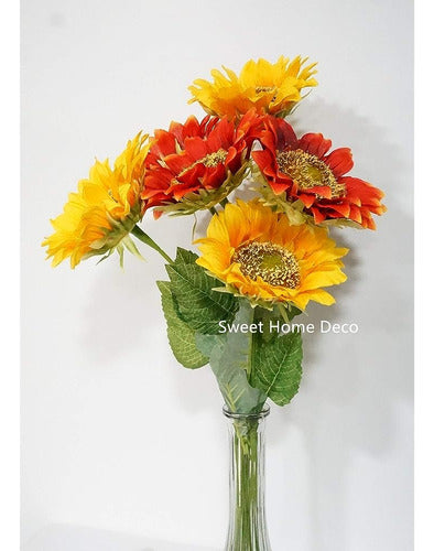 Sweet Home Deco Silk Sunflower Artificial Flower Bouquet/flo 3