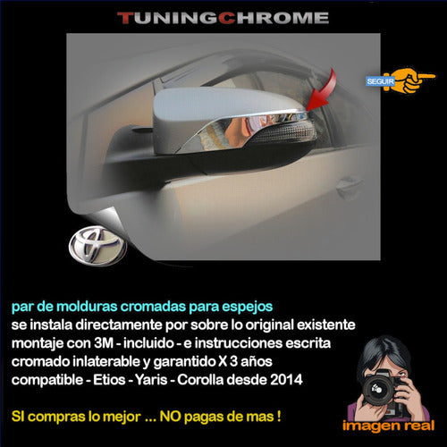 Etios Yaris Moldura Embellecedor Cromad Espejos Tuningchrome 3