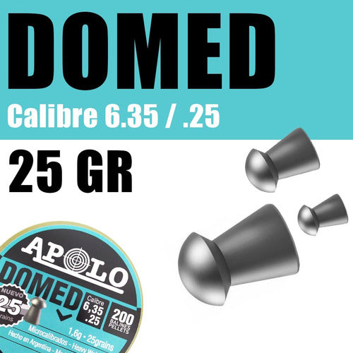 Apolo Domed 6.35mm 25g Airgun Pellets for Small Game Hunting 2