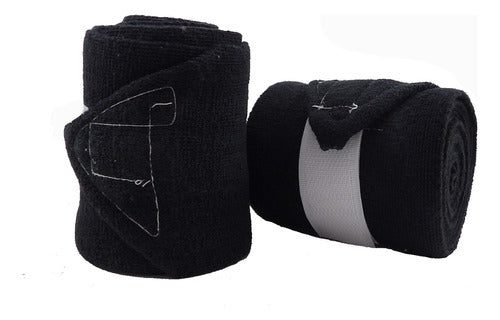 Crespo Elastic Bandages for Horses - Black Pair 0