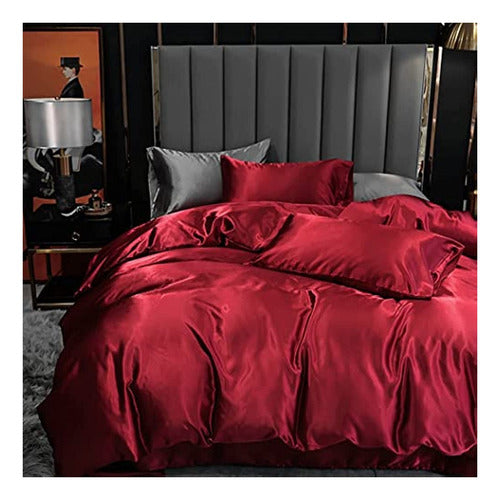 LXHG 3-Piece Luxury Silk Comforter Set with Zipper Closure 2