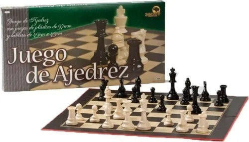 Bisonte Juego De Ajedrez Tablero 49 X 49 Piezas Plastico 97 Mm 1