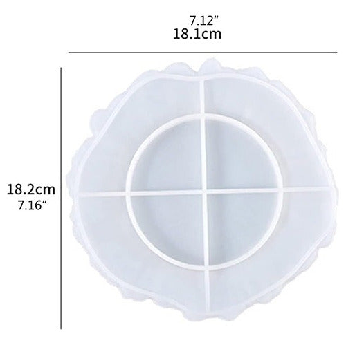 Kit Resina Epoxi +molde De Silicona  Plato Borde Irregular 2