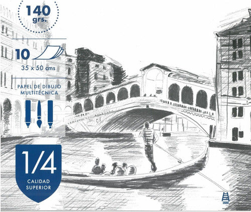 Fedrigoni Drawing Block 1/4 W with 10 Sheets 140g Thickness 1