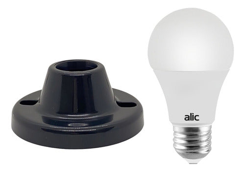 Borome Receptáculo Floron Black or White + Alic LED Lamp 12W/14W 4