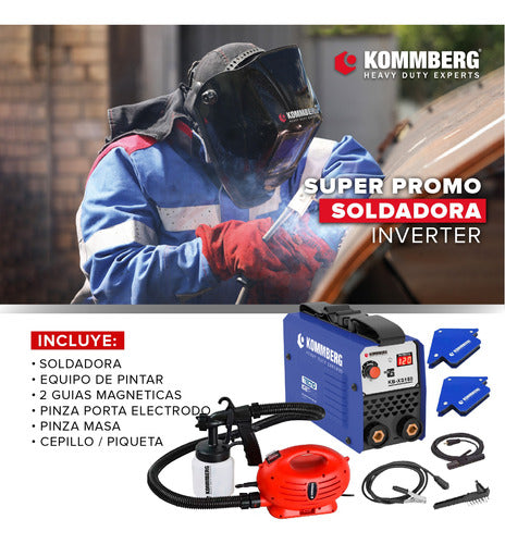 Kommberg Inverter Welder KB-XS150 with 2 Magnetic Supports + Painting Equipment 1