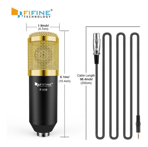 Fifine F-800 Condenser Microphone in Black 4