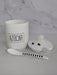 Poupee Deco White Ceramic Sugar Bowl with Lid and Spoon 1