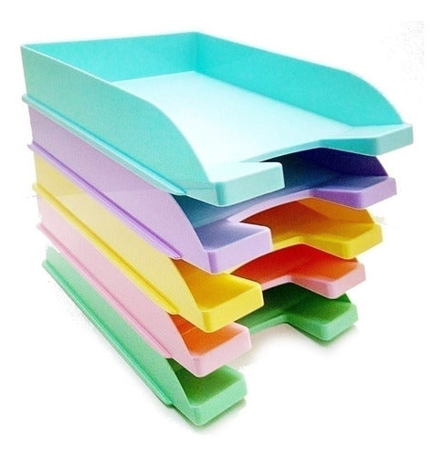 Liggo A4 Auto-Stackable Tray Pastel Color (x2 Units) 0