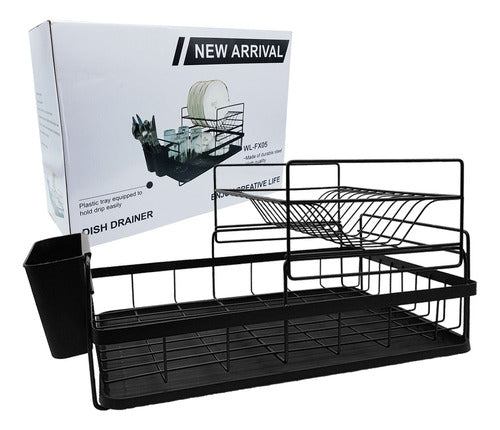 CompraHoy Metal Plate Drying Rack with Tray, 2 Levels, 13075 0