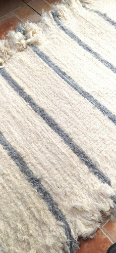 Handwoven Striped Cotton Rug, 150 cm x 70 cm 1