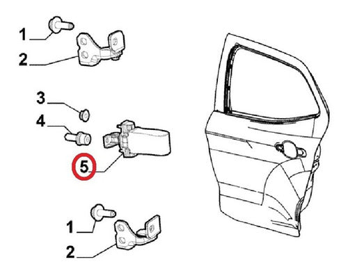 Tirante Limitador Puerta Trasera Fiat Argo Cronos 2