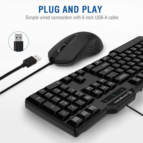 Gofreetech Combo De Teclado Y Mouse Con Cable 1