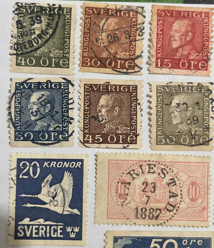 Sello Correo Antiguo Suecia 33 Estampillas De Colección Vea 1