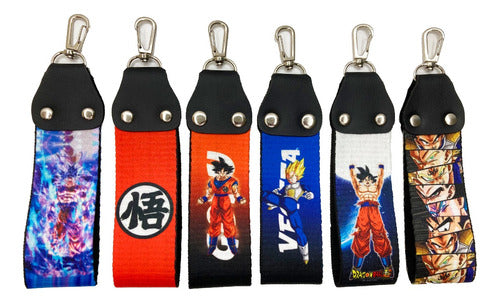 Sublimated Strap Keychain Set of 6 Anime Designs Bulk 0