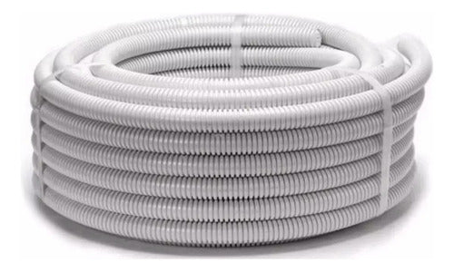 Caño Corrugado Semipesado 1 1/2 Blanco Pvc Rollo X 25 Mts 1