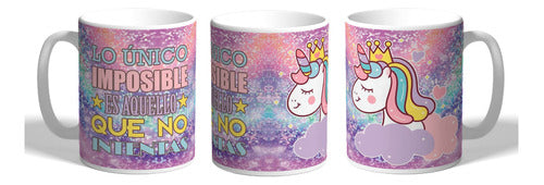 La Cueva del Otáku Taza Unicornio Con Frase De Cerámica Personalizada 0