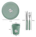 Set of 16 Pcs Dessert Tableware Glasses Cutlery Carol Fusion Green 1