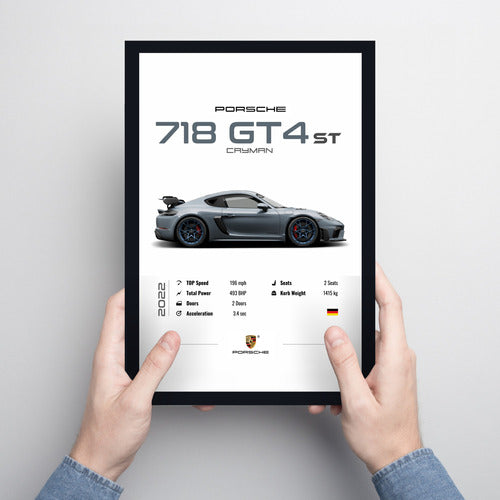 20x30 Minimalist Porsche 718 Gt4 Rs Frame 0