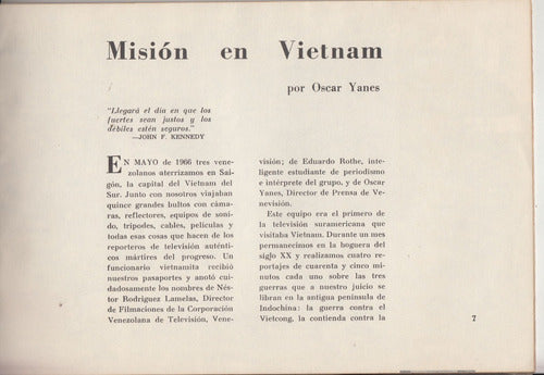 1966 Mision En Vietnam Oscar Yanes Reporte Venevision Escaso 7