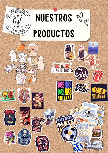 Stickers Vinilo Autoadhesivos Rock Internacional Pack X 10 2