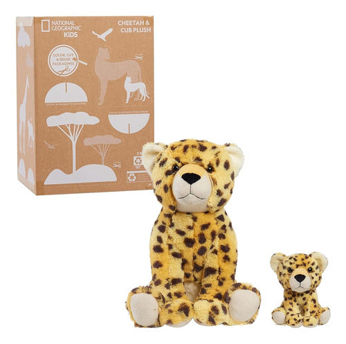 National Geographic Large Plush Cheetah and Cub Stuffed Animals 0