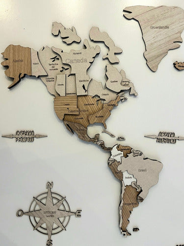 Unique 3D Wooden World Map 2.1m x 1.2m 15