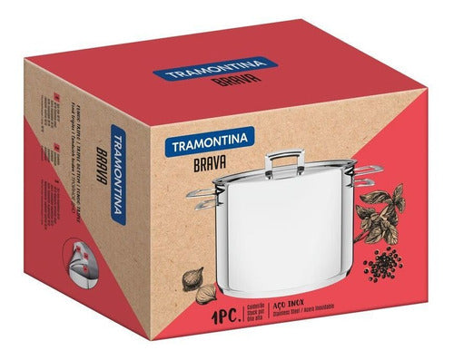 Tramontina Brava High Pot with Handles and Lid 16cm 2.2L 1