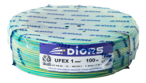 Electro Uruguay Cable Unifilar Cf 1.00 Mm (Rollo De 100mts) - Verde / Amarillo 0