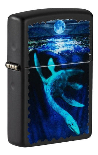 Zippo Lighter Model 49697 Black Light Lochness Warranty 0