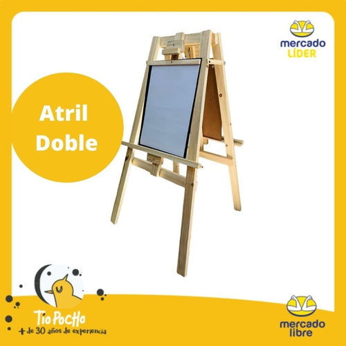 Tio Pocho Arte Double-Sided Kids Easel with Acrylics and Fibers 4