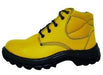 Slender Yellow Leather Work Boot with Steel Toe Size 43 0