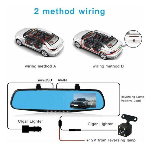 Generic Dual Camera Parking Mirror 4.3" Full HD DVR 5