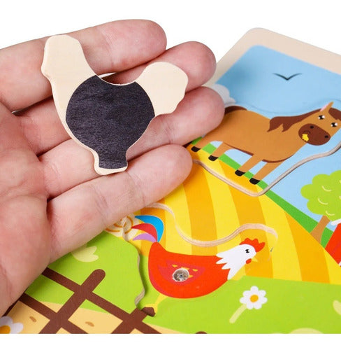 Bigjigs Magnetic Puzzle Farm with Animal Sounds 12 Months+ 4