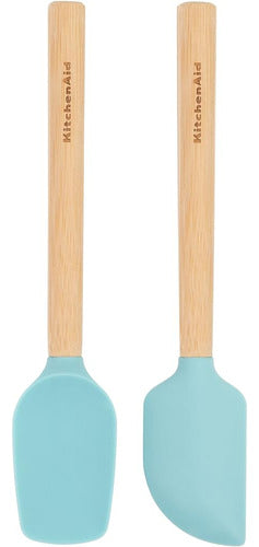 KitchenAid Bamboo Wood Handled Mini Spatula Set Con Cabeza D 0