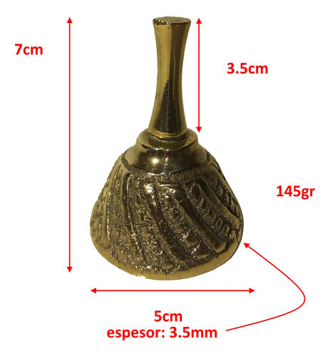 Adorno Antigüedad Campana De Bronce Labrado 1